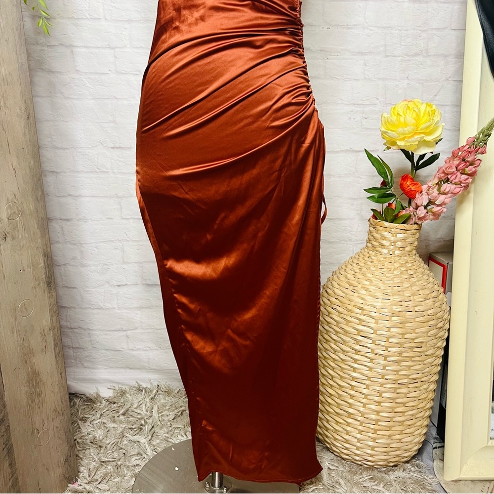 Copper Silk Dress - image 3